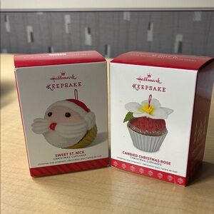 Hallmark Keepsake Sweet St. Nick and Candied Christmas Rose Ornaments